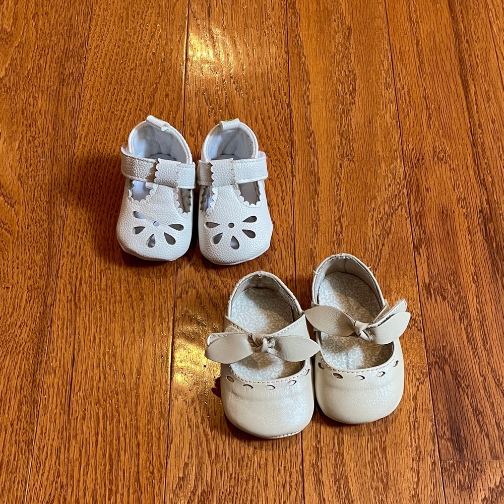 Baby Girl Shoe size 1 Bundle of 2 pair First Step and Designer’s Touch